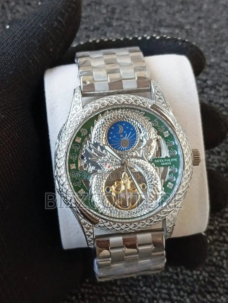 Original Patek Philippe Chronograph Silver Chain Watch