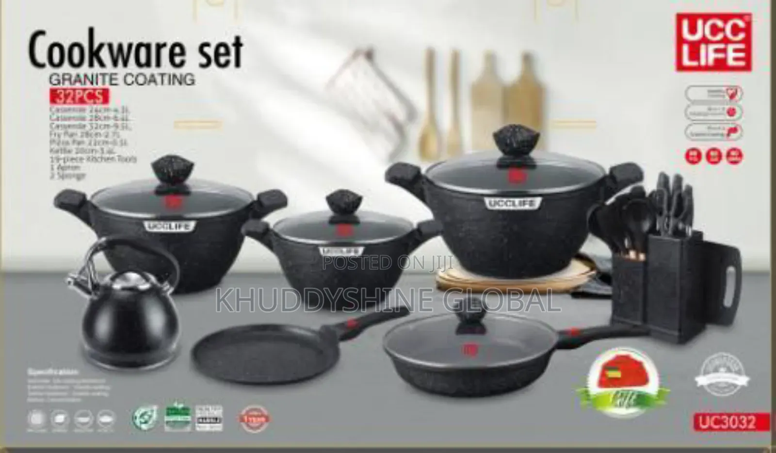 32P Set Granite Coating Kitchen Cookware