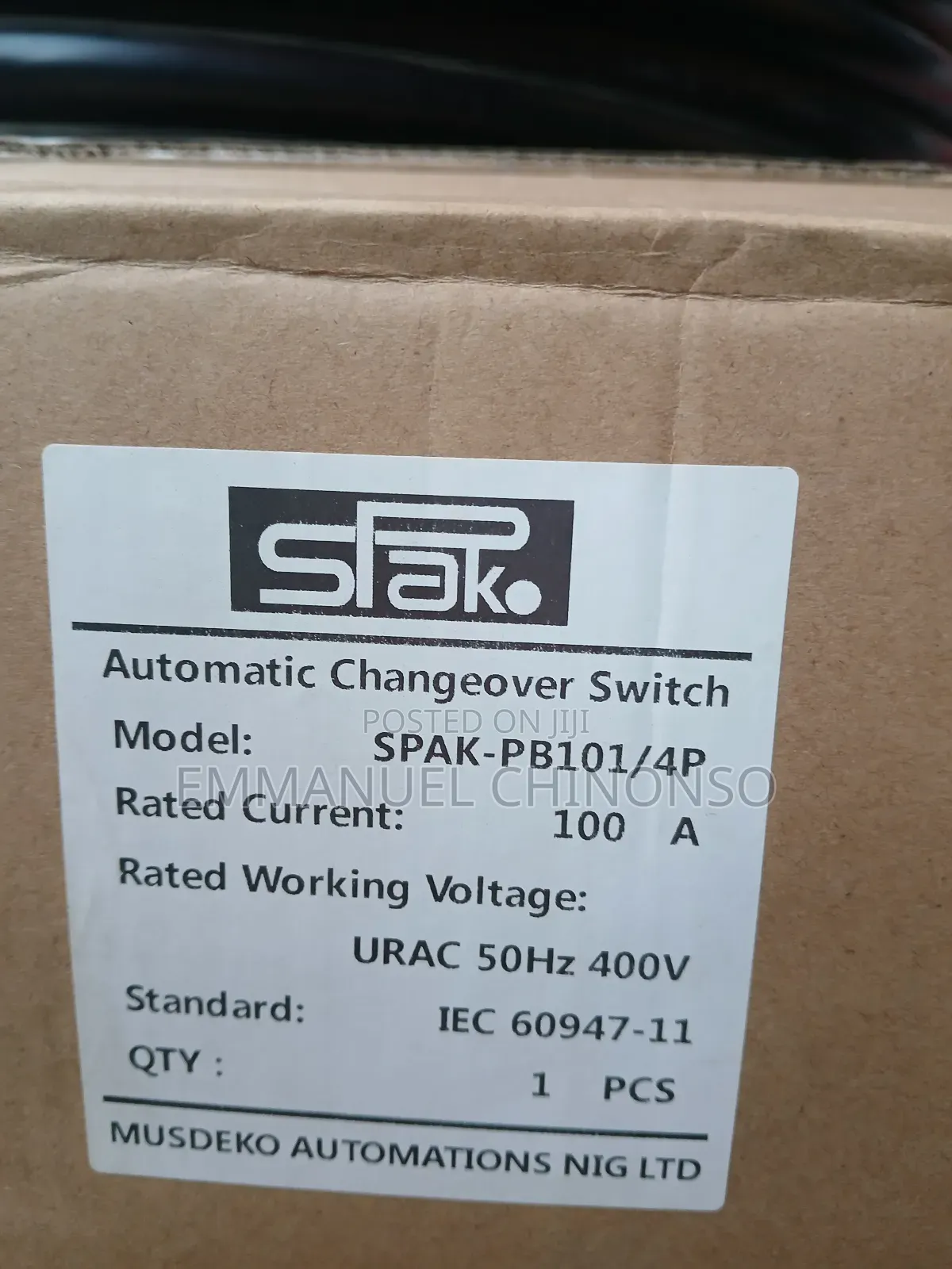 100a Spak Automatic Changeover Switch