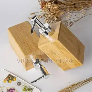 2pcs Bamboo Soap Dispenser Worh Tray