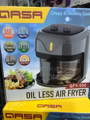 Qasa Oil Less Airfryer in Lagos. 5l Airfryer With Glass Bowl