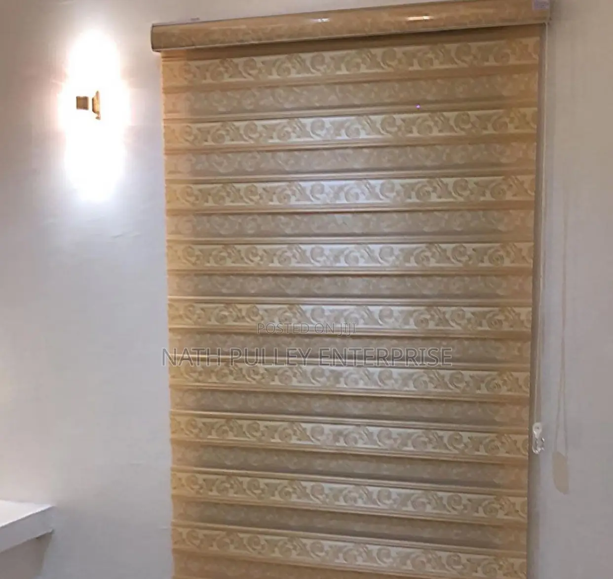 Gold Design Zebra Blind