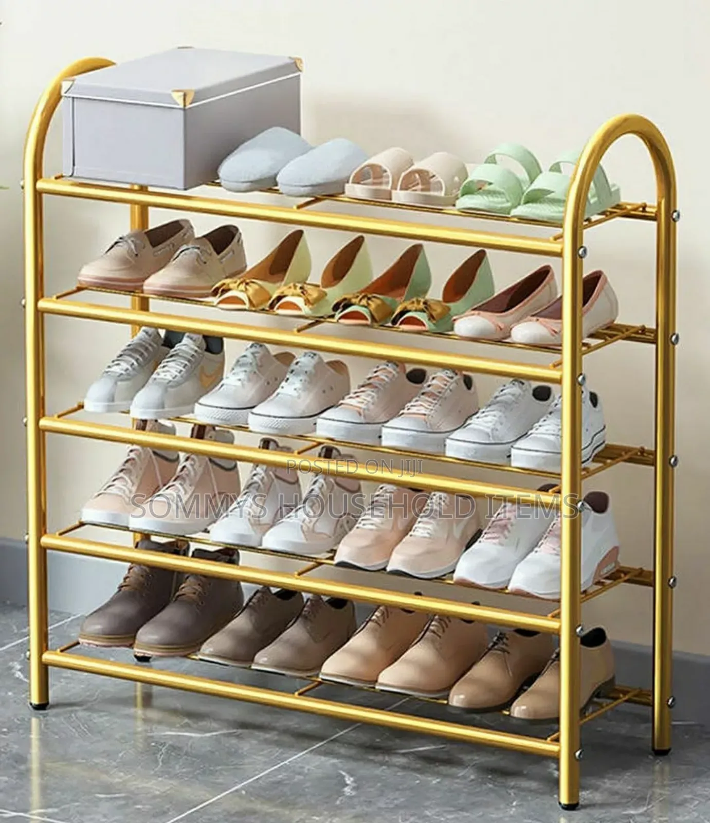 5 Tiers Gold Shoe Rack
