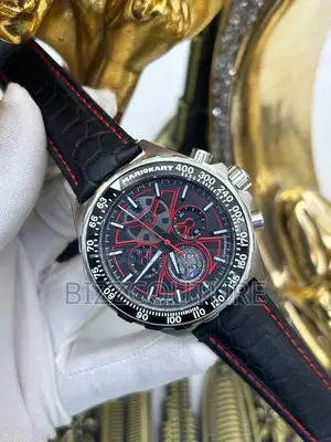 Original Tag Heuer Chronograpg Black Leather Watch in Store