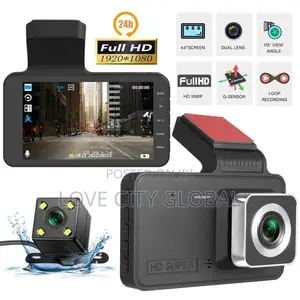 Dash Cam Dual Lens 4"Car DVR Camera 1320P Fullhd Loop Record
