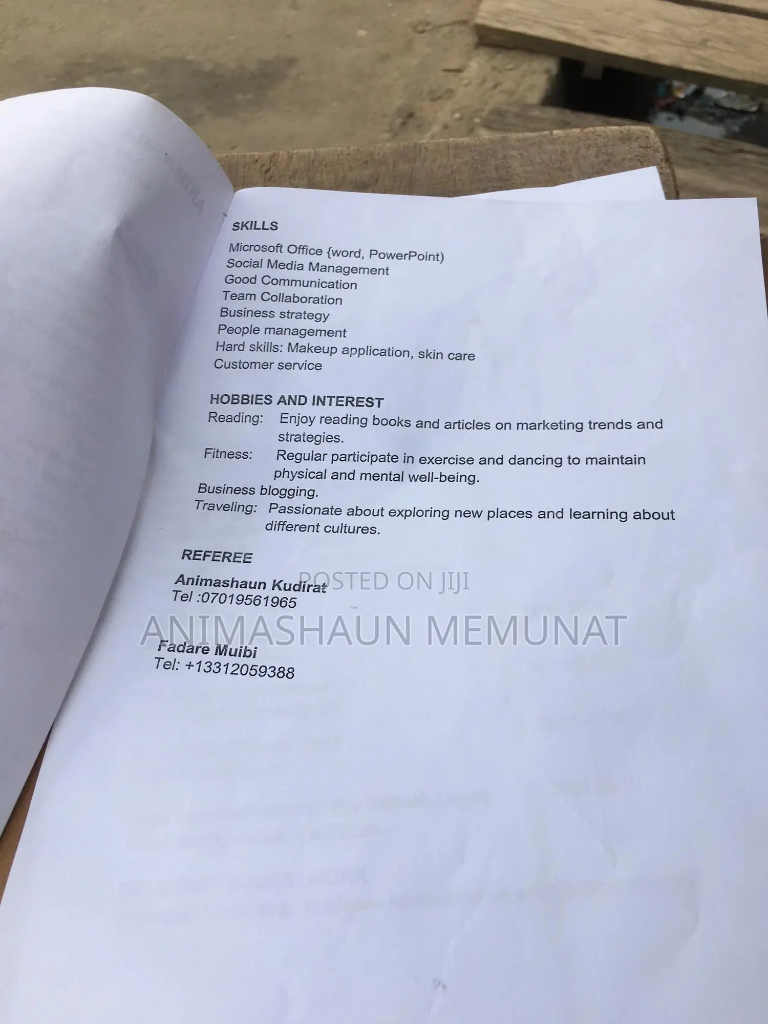 Factory CV With Attractive Pay