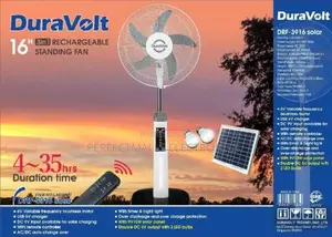 16 Inches Rechargeable Fan With Solar Panel | DRF 3916 Solar