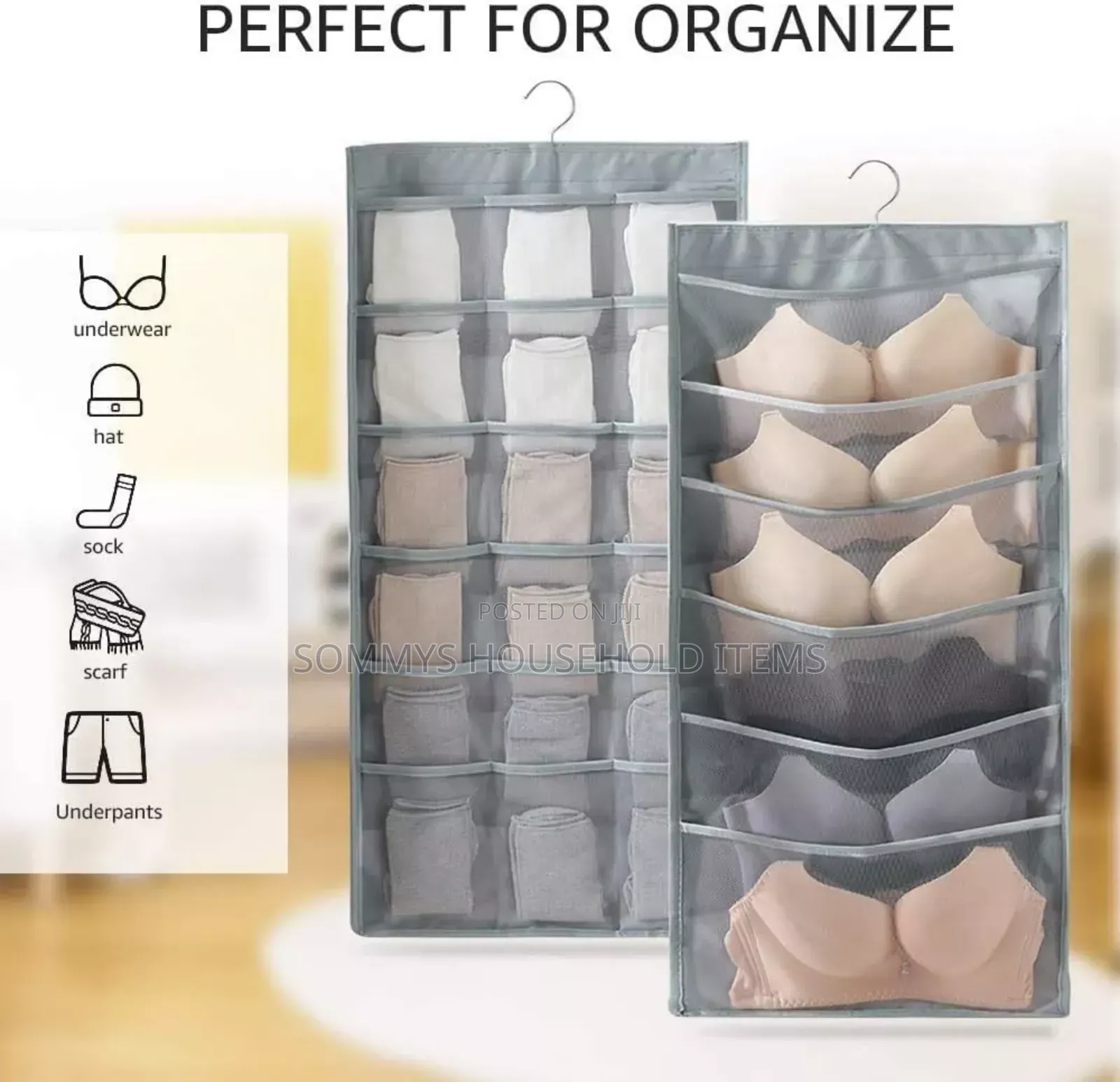 Double Sided Undies Wardrobe Organizer