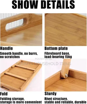 Foldable Wooden Bamboo Tray/Table