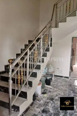 Gold Fitting. Staircase. Rail.