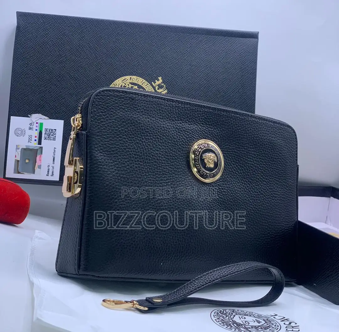 Original Versace Black Leather Bag Is Available In Store Now