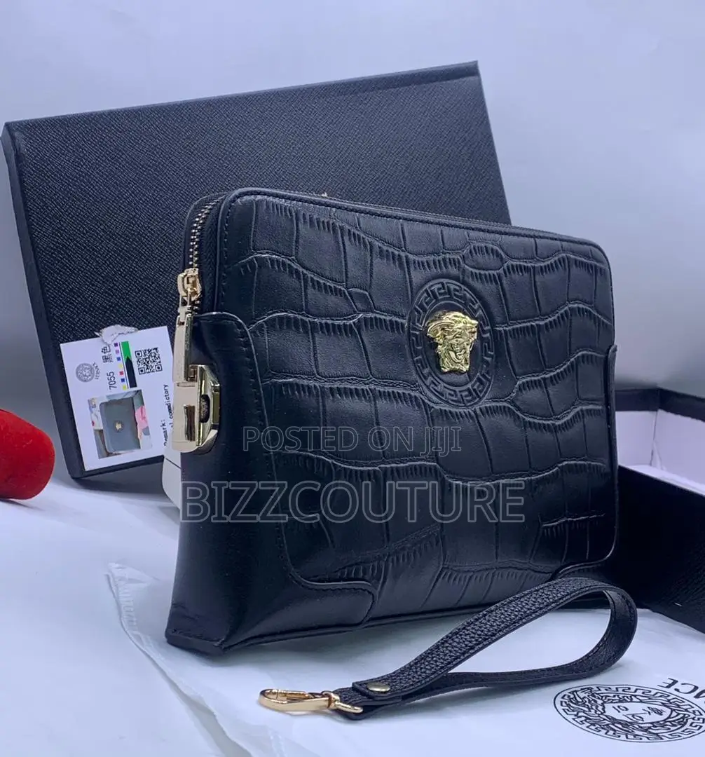Original Versace Black Leather Bag Is Available In Store Now