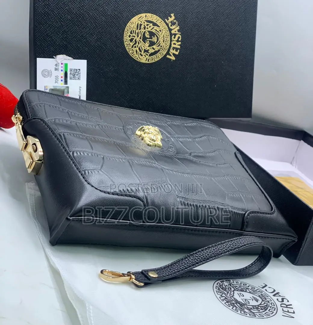 Original Versace Black Leather Bag Is Available In Store Now