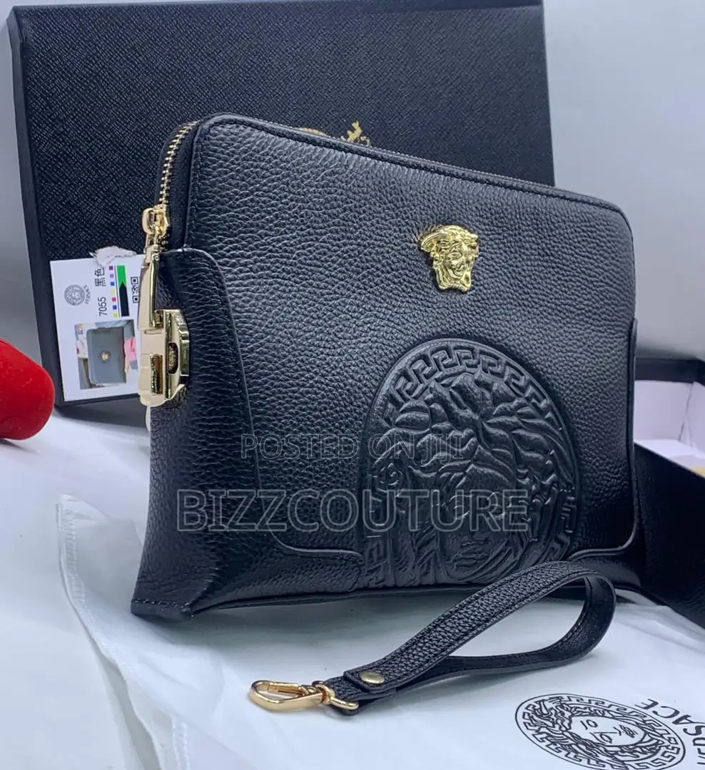 Original Versace Black Leather Bag Is Available In Store Now