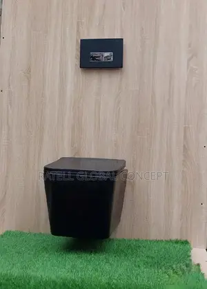 Hanging Concealed Cistern Toilet Square Black