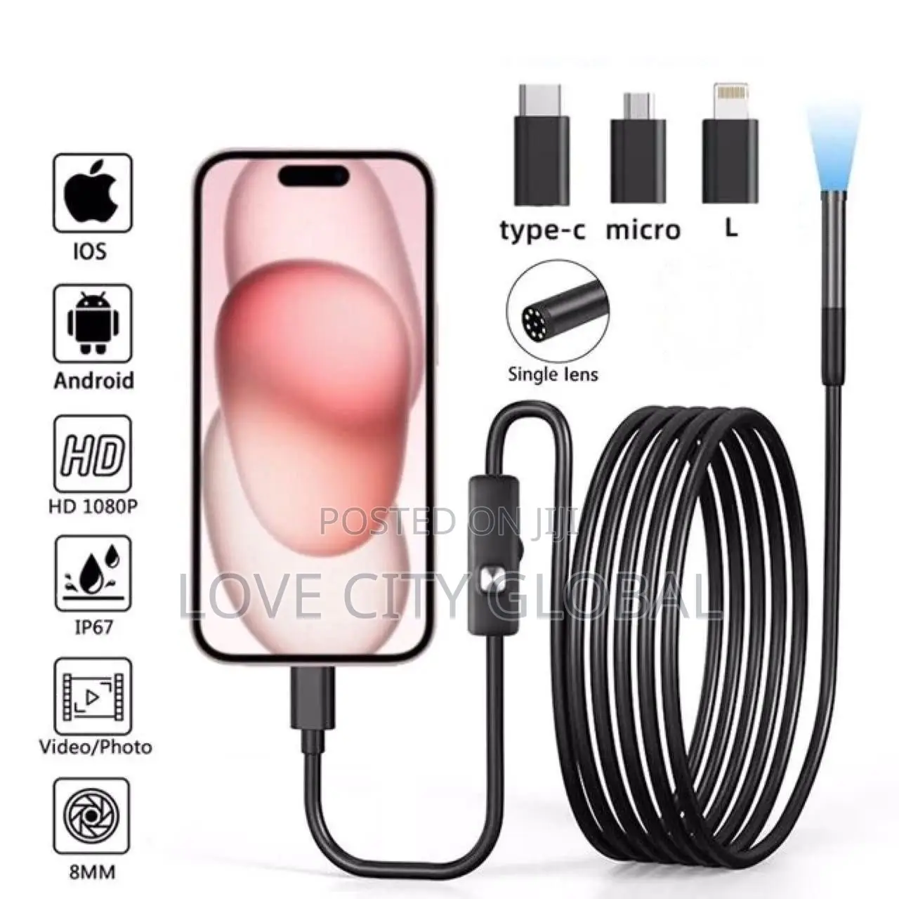 Single Lens Waterproof HD Pixel Industrial Camera Endoscope