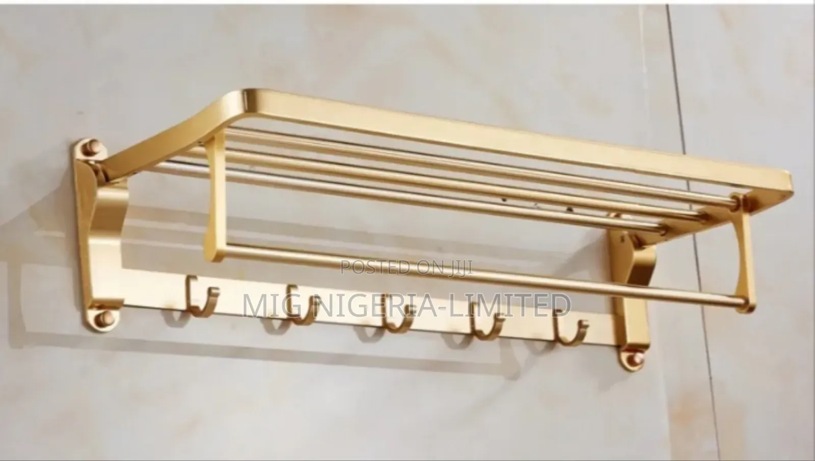 Gold Multiple Double Towel Bar Bathroom Hanger With Hook