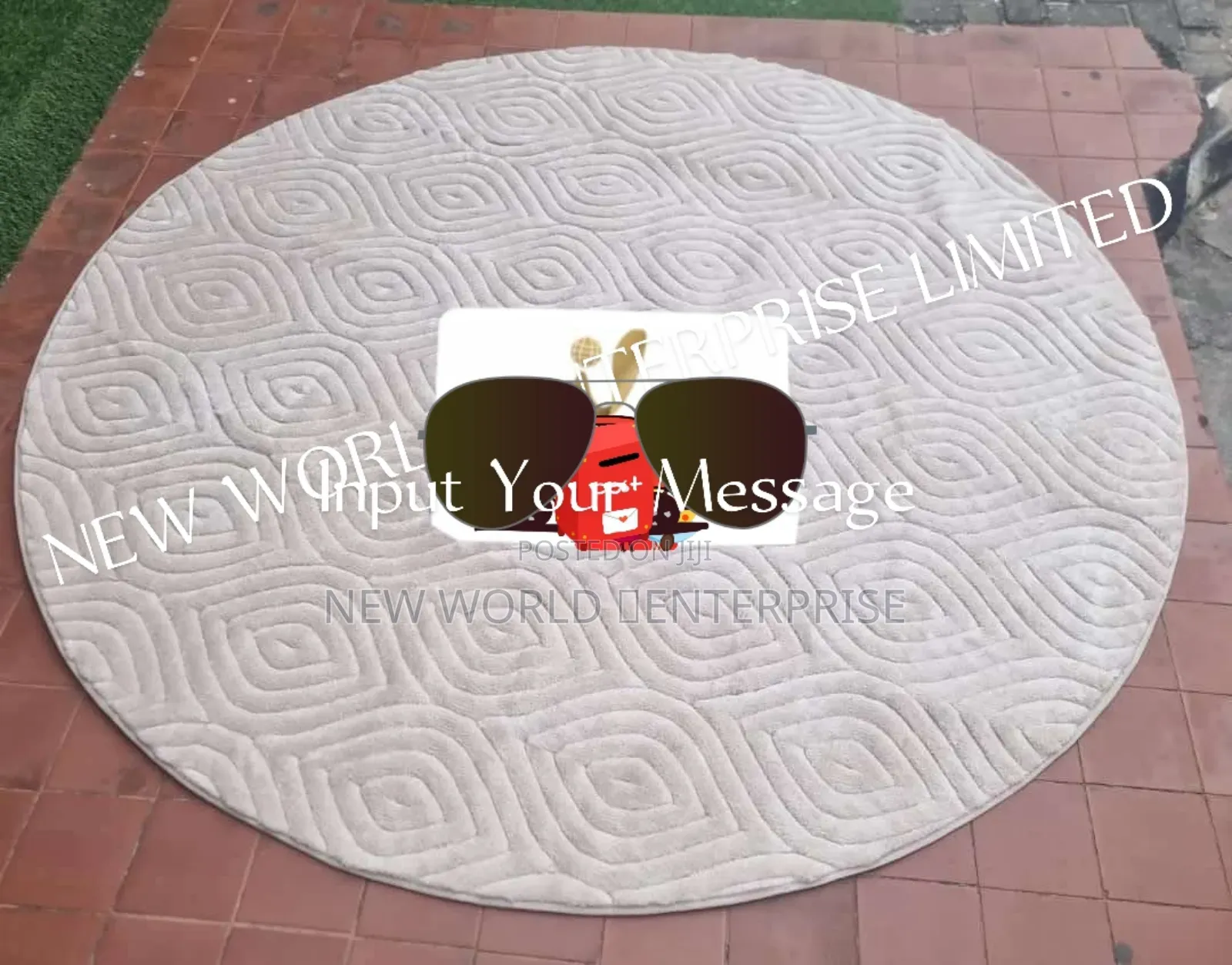 7by7 Feets Modern Luxury Round Persian Turkish Centre Rug