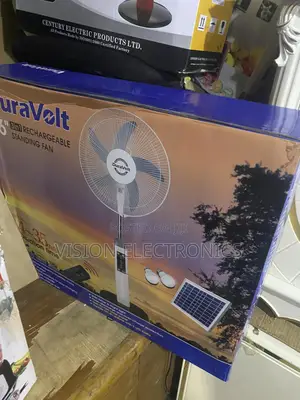 Duravolt 16” Solar Rechargeable Standing Fan