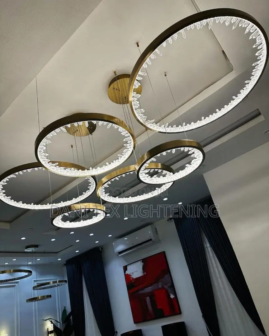 NEW Modern Luxury Crystal Ceiling Hanging Circle LED