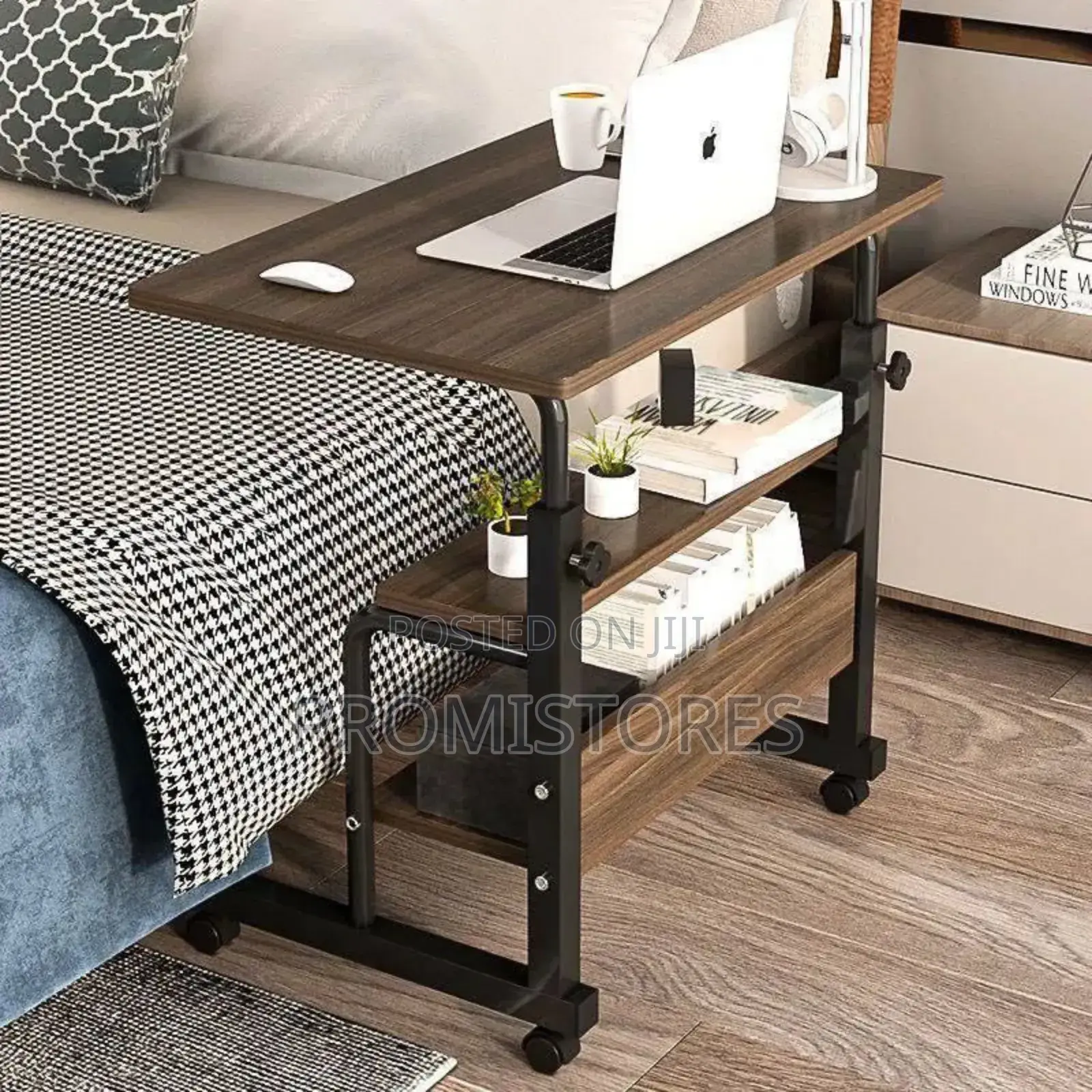Double Layer Laptop Table With Wheel 80cmx40cm
