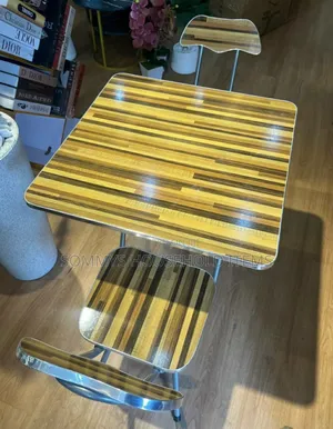 Nutod Design Wooden Foldable 1table 2chairs With Metal Legs