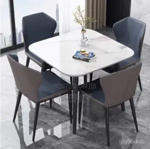 Portable Dinning by Four Seaters With Marble Top
