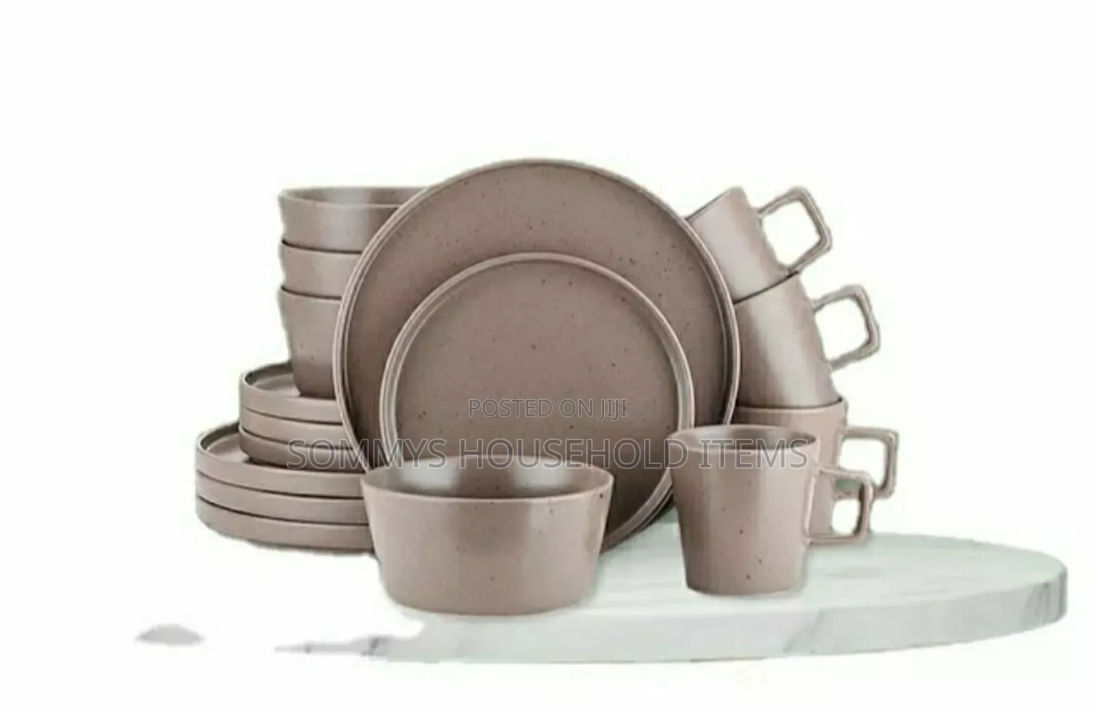 16pcs Stoneware Dinner Set in Brown