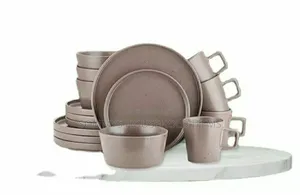 16pcs Stoneware Dinner Set in Brown