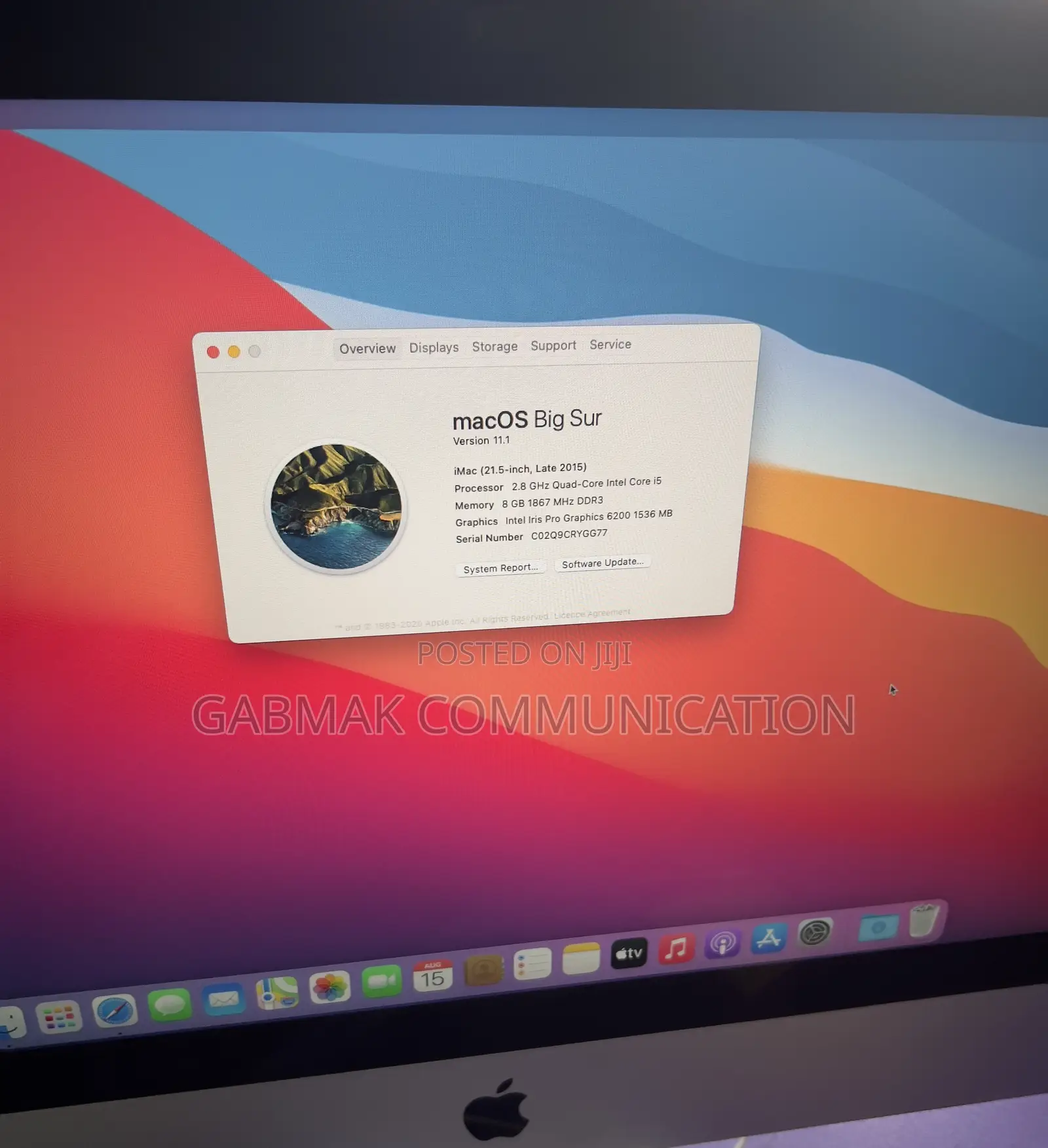 Desktop Computer Apple iMac 8GB Intel Core i5 HDD 1T