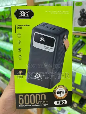 BK 60,000mah Large,High Capacity 66W USB C Fast Charging,