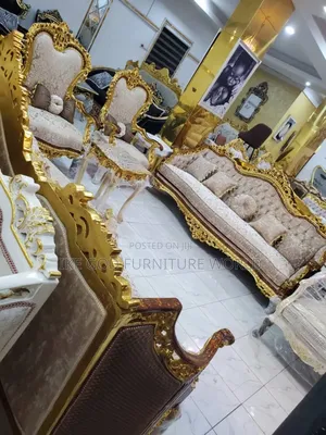 Setc of High Classic Turkish Royal Fabric Sofa Chair