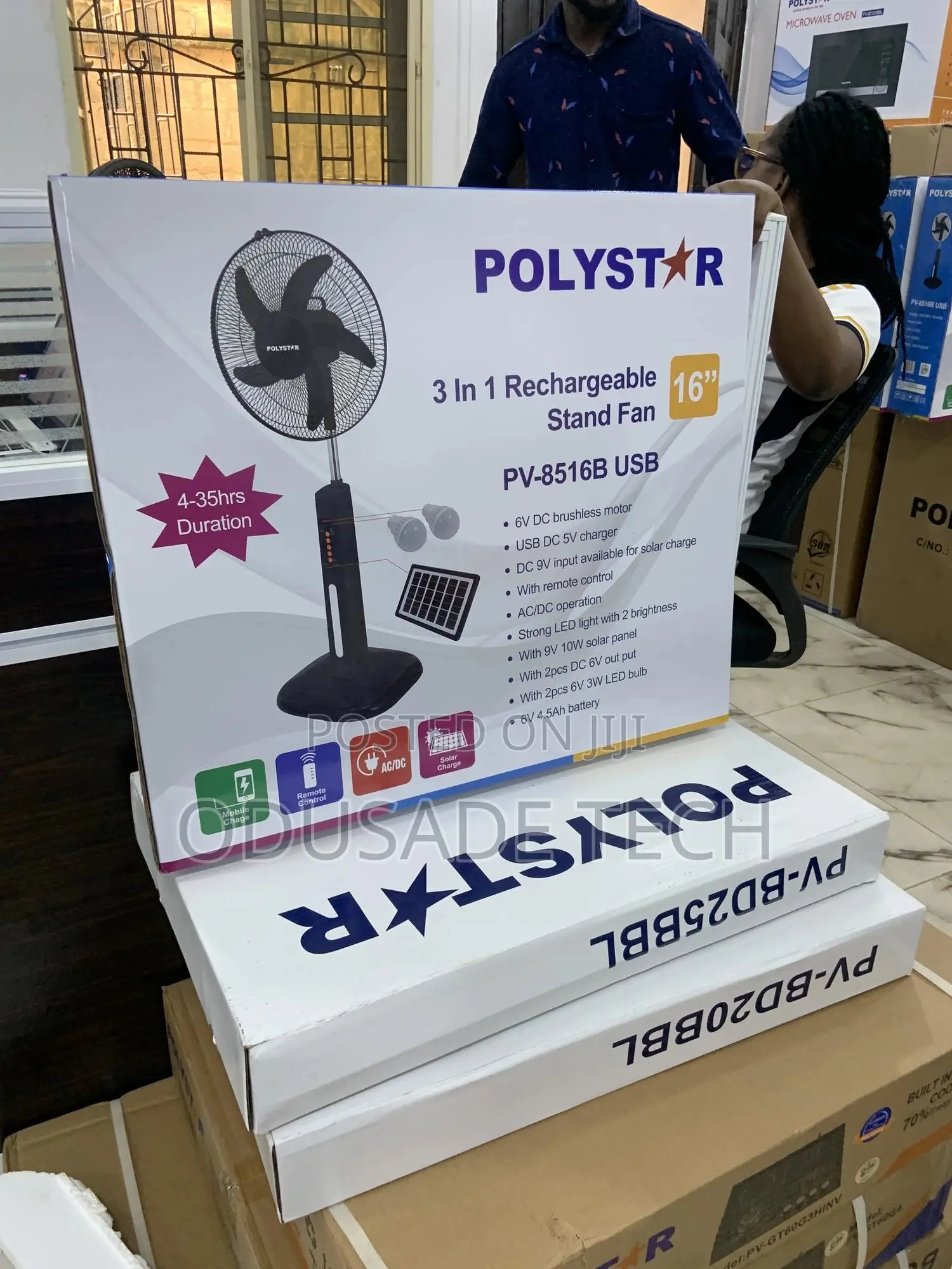 Super Cool Polystar 16inches Rechargeable Standing Fan