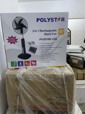 New Improved 16inches Polystar Rechargeable Standing Fan