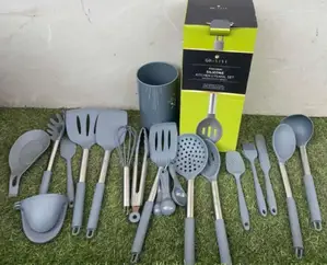 30 Pieces Silicone Spoons Set With Stainless Steel Handle