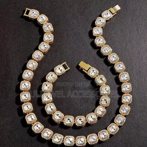 Men Tennis Necklace and Bracelet