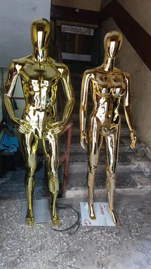 Faceless Normal Body Size Male Gold Chrome Mannequin