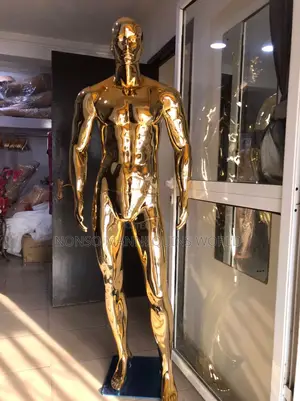 Huge Male Gold Mannequin With Face