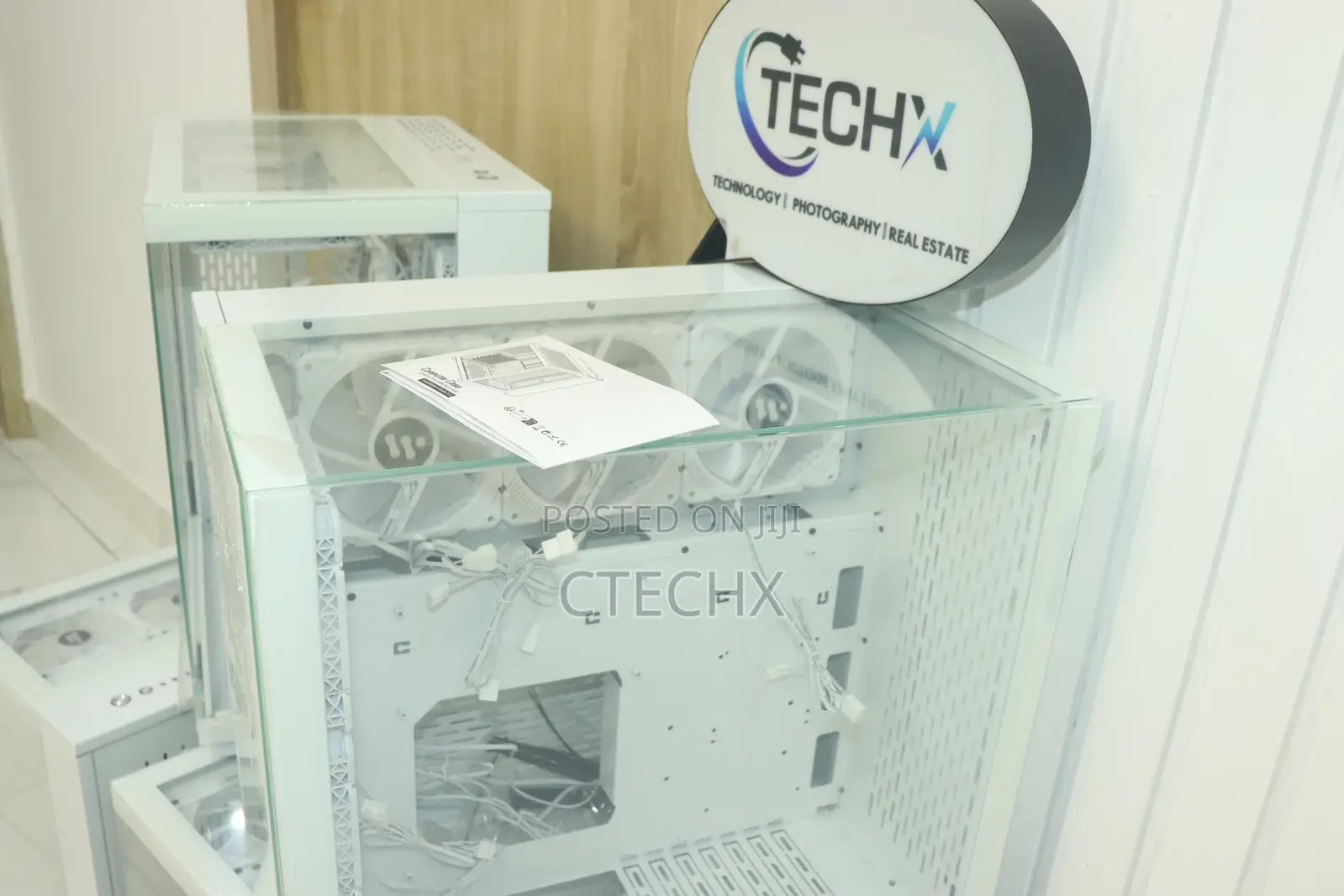 Gaming Computer Case With 6 RGB Fans White