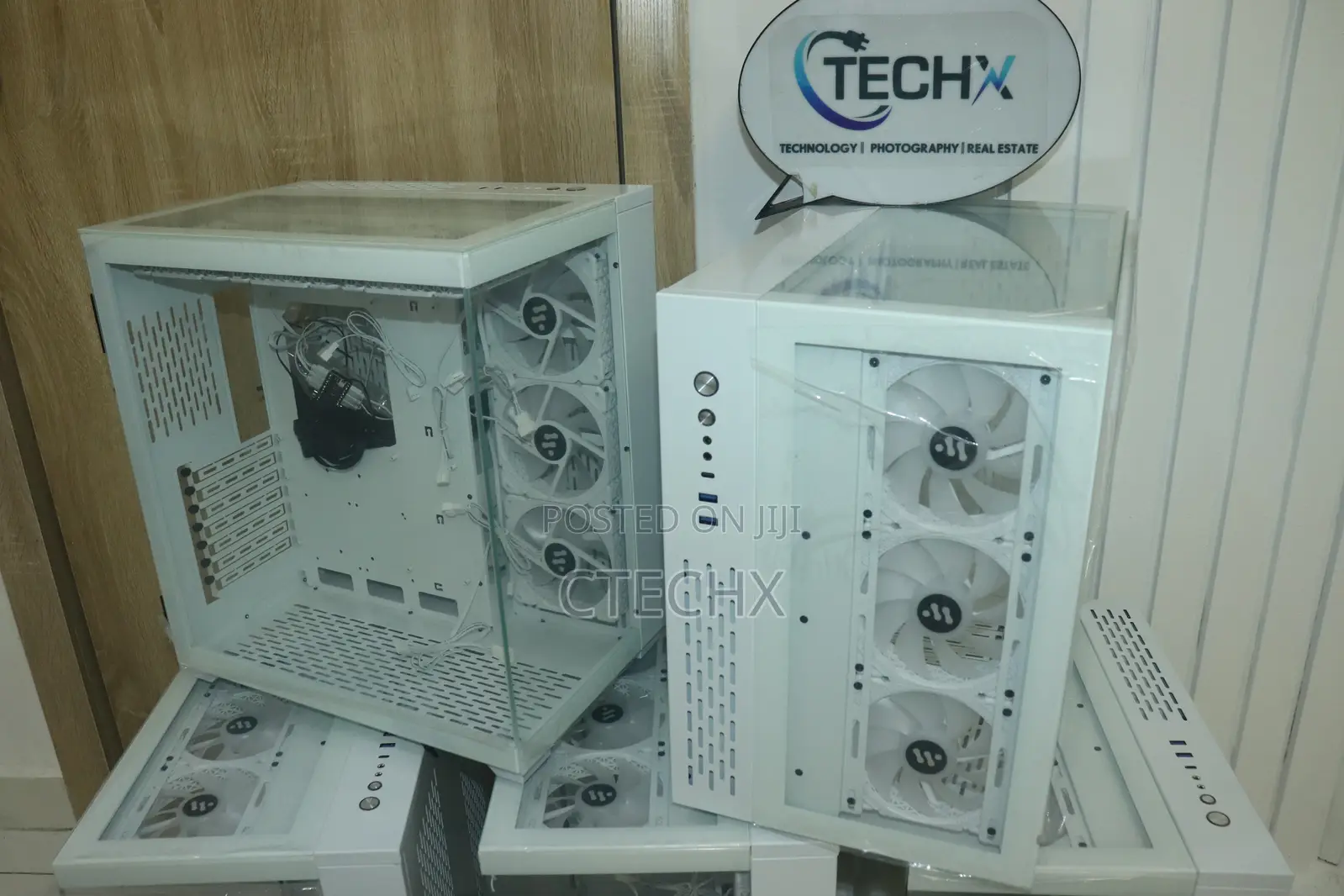 Gaming Computer Case With 6 RGB Fans White