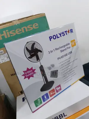 High Quality Polystar 16" Rechargeable Fan- Five Speed Blade