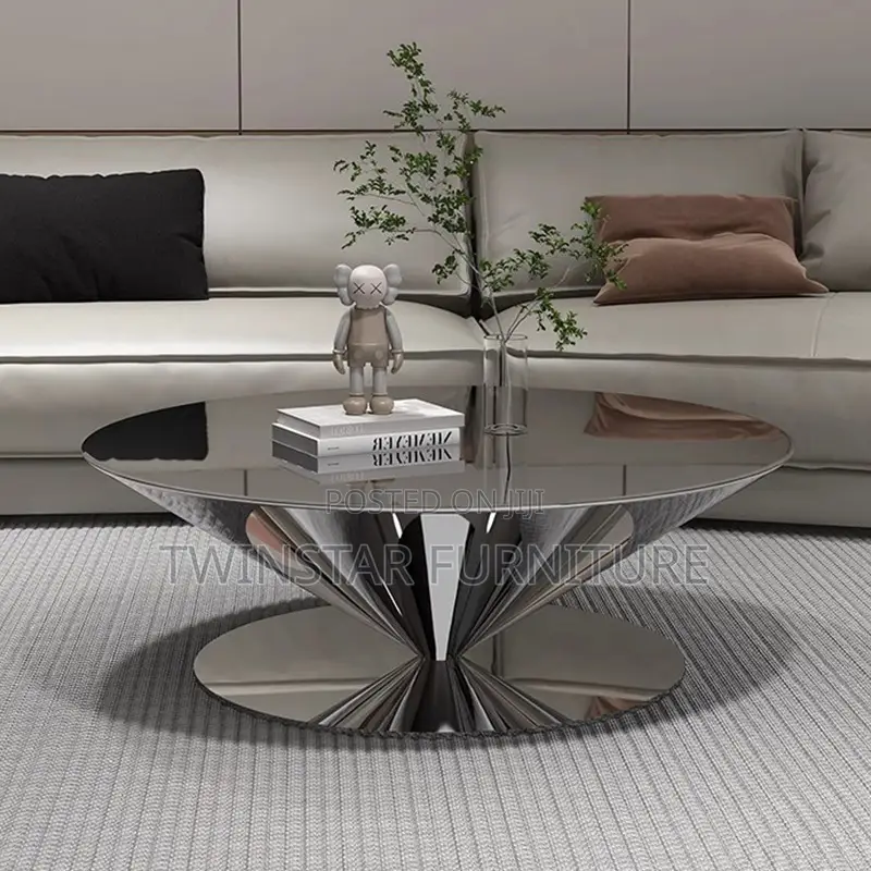 New Modern Stainless Marble Top Centre Table