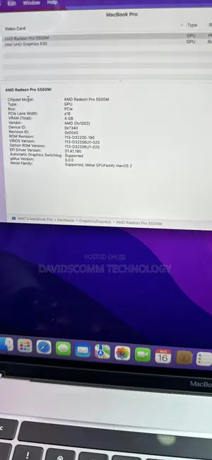 Laptop Apple MacBook Pro 2019 32GB Intel Core i9 SSD 512GB