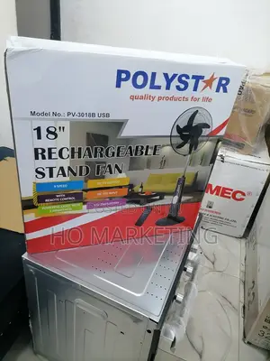 Affordable 18" Polystar Rechargable Staand Fan [Pv-3018b]
