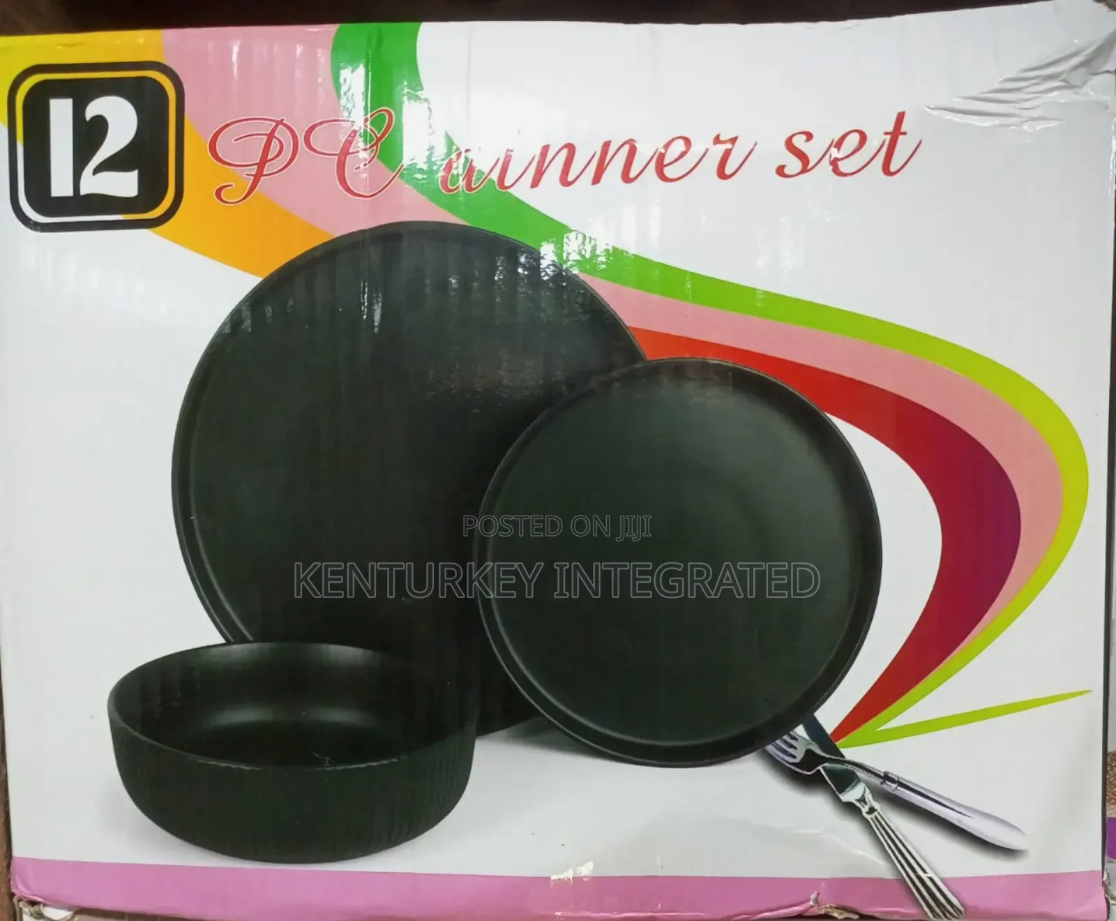 12 Pieces Dinner Set (Black)