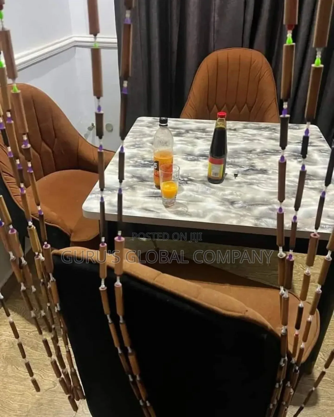 4 Seaters Black,Brown Dining Set