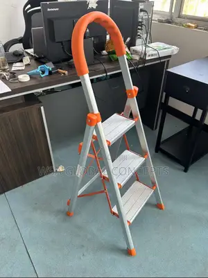 3 Steps Aluminum Orange Office Ladder