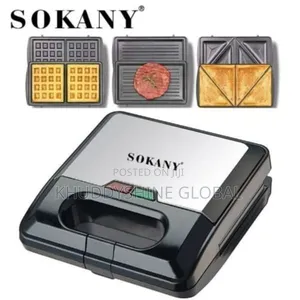 Sokany 3 in 1 Waffle + Grill + Sandwich Maker - 750W