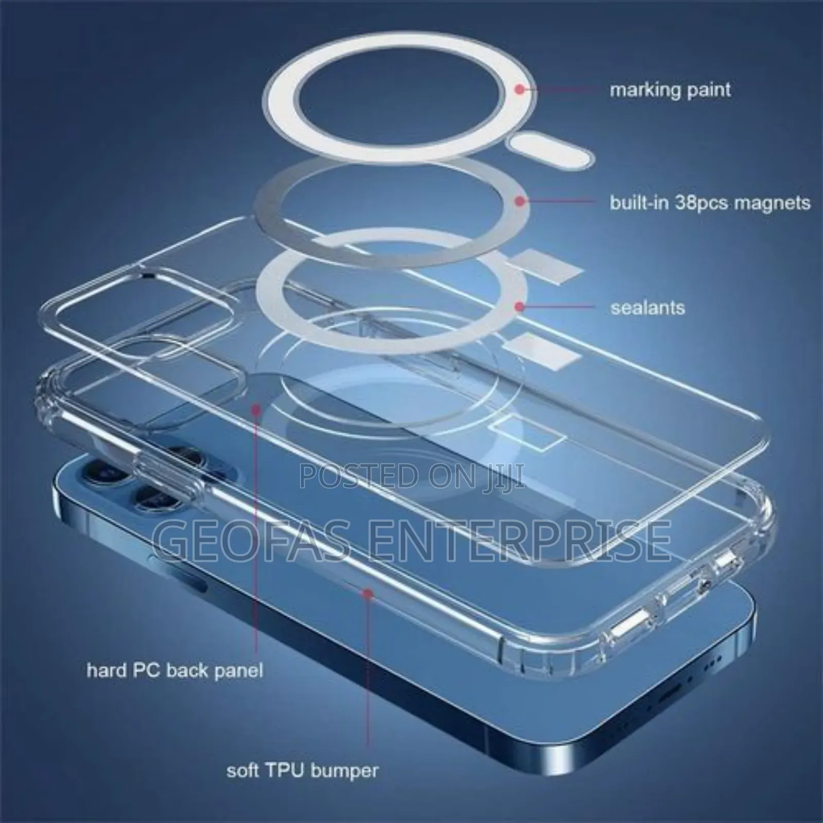 iPhone 13 Pro,14 Pro Magsafe Protective Silicone Clear Case