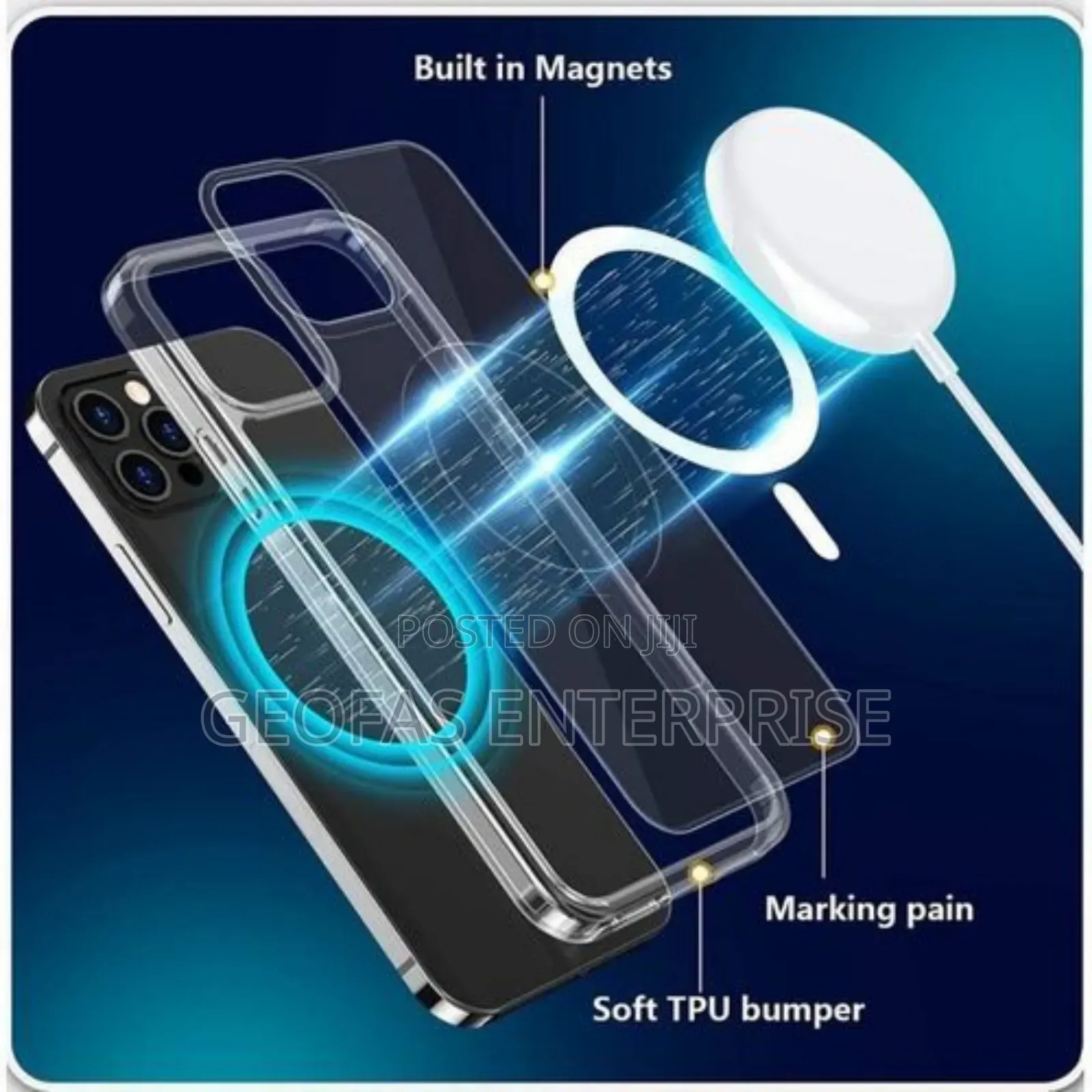 iPhone 13 Pro,14 Pro Magsafe Protective Silicone Clear Case